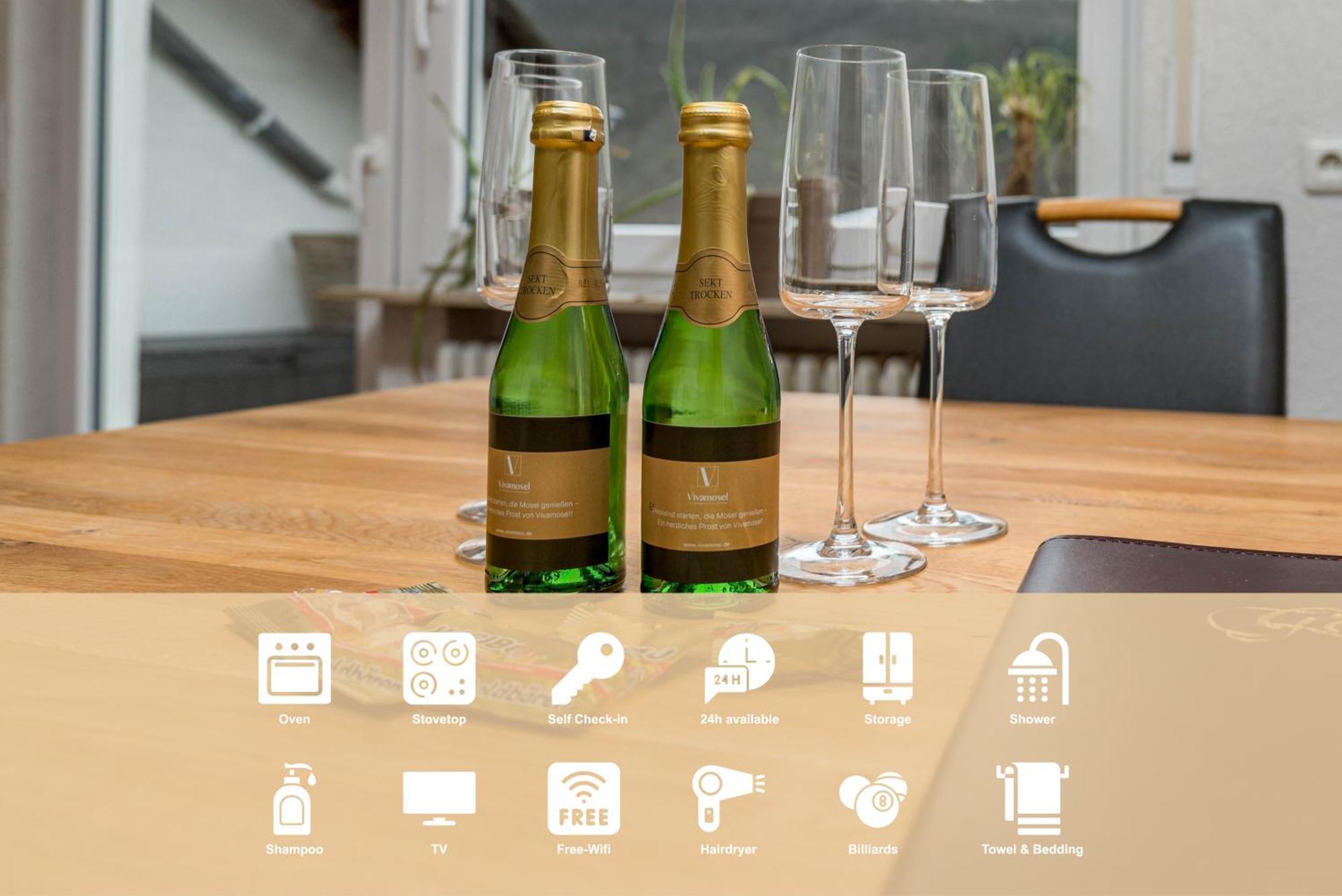 Riesling Appartement For 2 - 4 People - Billiards - Balcony With Mosel View - Parking - Wine Barrel Bar - Fully Equipped Kitchen - Netflix - Waiputv - 3 Km From Cochem Apartment Klotten